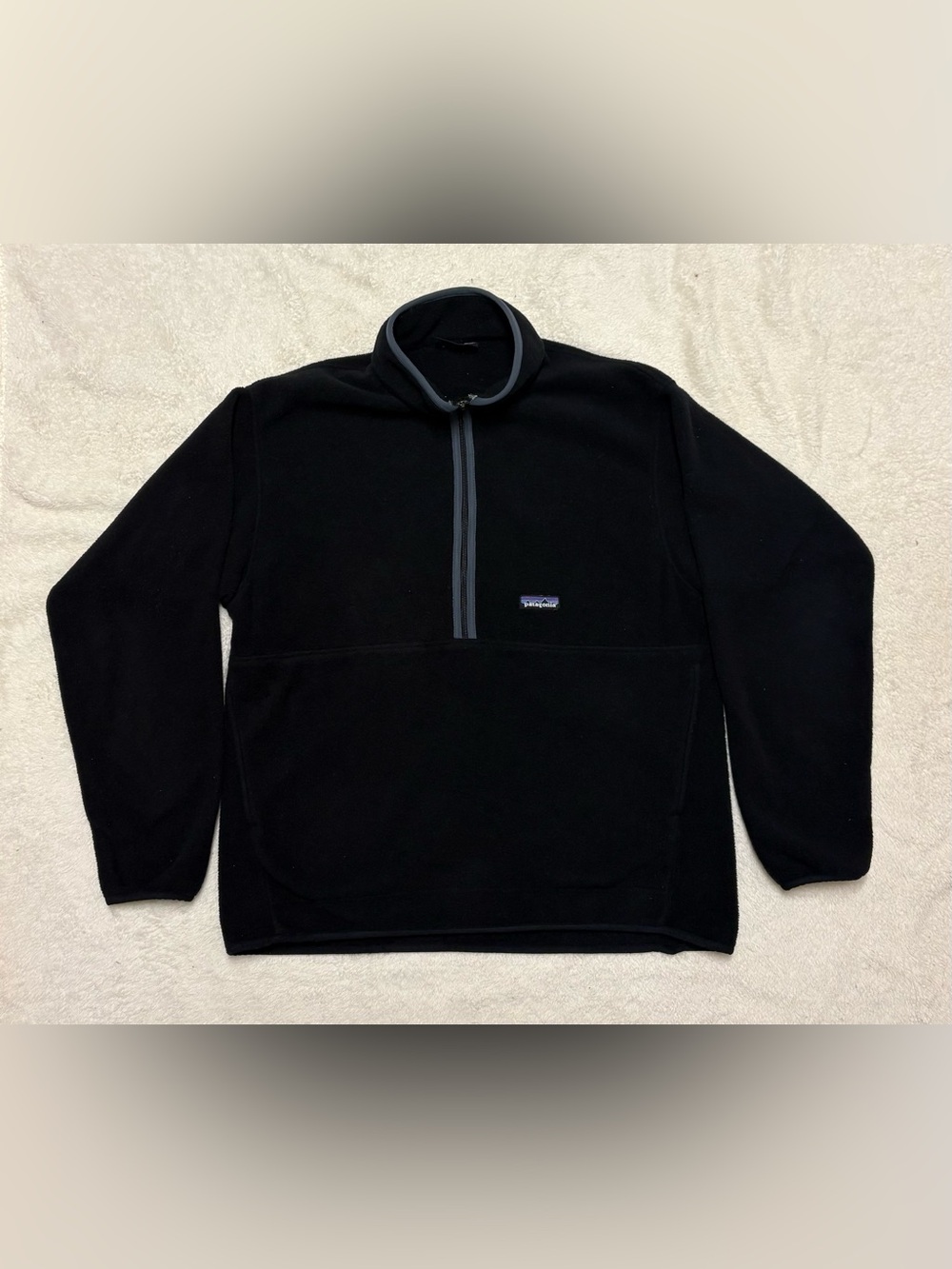 Men’s Patagonia Synchilla Half Zip Black Fleece Pullover Jacket L/XL Gorpcore